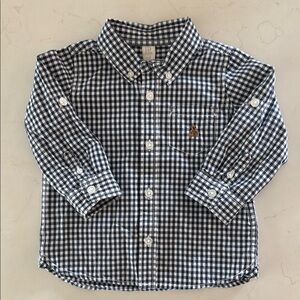 Gap Baby & Toddler Poplin Shirt in Navy Gingham. Size 18-24M.